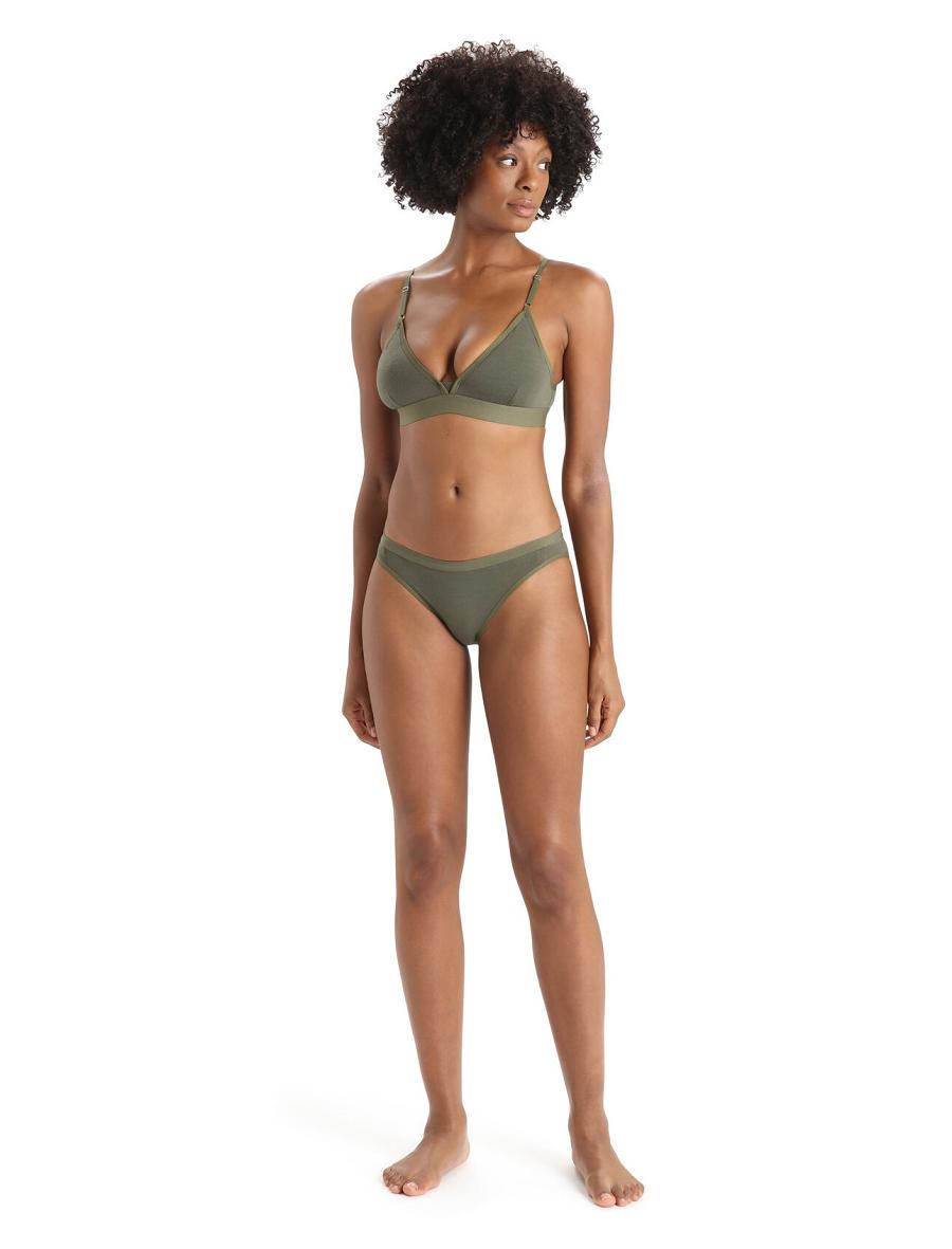 Loden Icebreaker Merino Siren Bikini Briefs Women's One Piece & Sets | AU 1738ZUTG